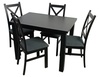 Jídelní sestava 4+1 LABRUM 100x70 cm černá/potah Moric 8