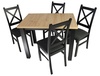 Jídelní sestava 4+1 LABRUM 100x70 cm černá/artisan/Moric 8