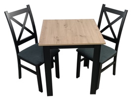 Jídelní sestava 2+1 TOMEK 70x70 cm černá/artisan/Moric 8