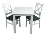 Jídelní sestava 2+1 TOMEK 70x70 cm bílá/potah Moric 8