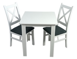 Jídelní sestava 2+1 TOMEK 70x70 cm bílá/potah Moric 8
