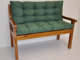 Lavička teaková 150 cm polstr tmavě zelený melír