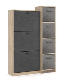 Botník PIZZO výklopný třídveřový s organizéry dub sonoma