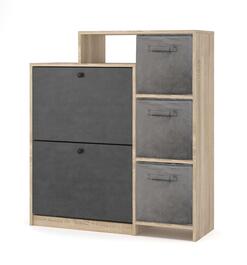 Botník PIZZO výklopný dvoudveřový s organizéry dub sonoma