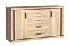 Obývací sestava DALLAS SET 1 (skříň, komoda, vitrína) dub sonoma