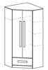 Šatní skříň rohová GULLIWER 2 bílá/šedá lesk