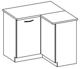 DRP dolní rohová skříňka GREY pravá