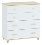 Komoda 4S FITERO bílá/akácie