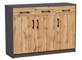 Komoda AGNES/HIT 3D3S grafit/dub wotan