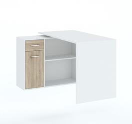 Psací stůl 1D1S SORIA bílá/dub sonoma