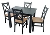 Jídelní sestava 4+1 LABRUM 100x70 cm černá/artisan