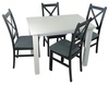 Jídelní sestava 4+1 LABRUM 100x70 cm bílá/černá/Moric 8