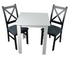 Jídelní sestava 2+1 TOMEK 70x70 cm bílá/černá/Moric 8