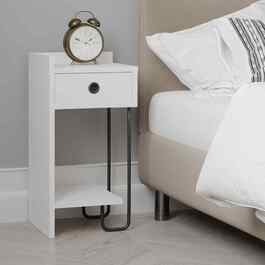 SHADOWS, noční stolek, bílý