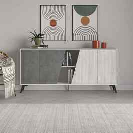 FARNESE 180, konzolový stolek, antická bílá / retro šedá