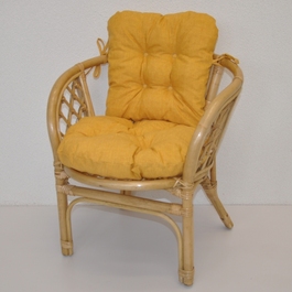 Ratanové křesílko dětské Bahama polstr žlutý