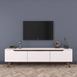 Televizní stolek industriální JOPA bílá/ořech