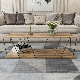 Konferenční stolek POLOK borovice/černá