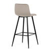 AUB-X7015 CAP2 - Židle barová, cappuccino látka, čtyřnohá kovová podnož, černý mat