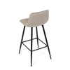 AUB-X7015 CAP2 - Židle barová, cappuccino látka, čtyřnohá kovová podnož, černý mat