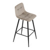 AUB-X7015 CAP2 - Židle barová, cappuccino látka, čtyřnohá kovová podnož, černý mat
