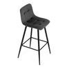 AUB-X7015 GREY2 - Židle barová, šedá látka, čtyřnohá kovová podnož, černý mat