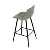 AUB-X7015 GRN2 - Židle barová, zelená látka, čtyřnohá kovová podnož, černý mat