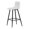 AUB-X7015 WT2 - Židle barová, bílá látka, čtyřnohá kovová podnož, černý mat