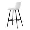 AUB-X7015 WT2 - Židle barová, bílá látka, čtyřnohá kovová podnož, černý mat