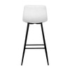 AUB-X7015 WT2 - Židle barová, bílá látka, čtyřnohá kovová podnož, černý mat