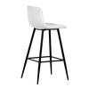 AUB-X7015 WT2 - Židle barová, bílá látka, čtyřnohá kovová podnož, černý mat