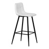 AUB-X7015 WT2 - Židle barová, bílá látka, čtyřnohá kovová podnož, černý mat