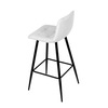AUB-X7015 WT2 - Židle barová, bílá látka, čtyřnohá kovová podnož, černý mat