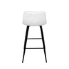AUB-X7015 WT2 - Židle barová, bílá látka, čtyřnohá kovová podnož, černý mat