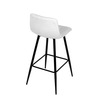 AUB-X7015 WT2 - Židle barová, bílá látka, čtyřnohá kovová podnož, černý mat