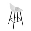 AUB-X7015 WT2 - Židle barová, bílá látka, čtyřnohá kovová podnož, černý mat