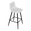 AUB-X7015 WT2 - Židle barová, bílá látka, čtyřnohá kovová podnož, černý mat