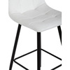 AUB-X7015 WT2 - Židle barová, bílá látka, čtyřnohá kovová podnož, černý mat