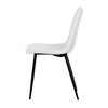 DCL-X7015 WT2 - Židle jídelní, bílá látka, čtyřnohá kovová podnož, černý mat