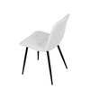 DCL-X7015 WT2 - Židle jídelní, bílá látka, čtyřnohá kovová podnož, černý mat