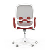 KA-S425 RED - Židle kancelářská, bílý plast, šedý MESH a červená látka, plastový kříž, houpací mechanismus.