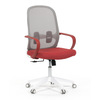 KA-S425 RED - Židle kancelářská, bílý plast, šedý MESH a červená látka, plastový kříž, houpací mechanismus.