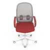 KA-S425 RED - Židle kancelářská, bílý plast, šedý MESH a červená látka, plastový kříž, houpací mechanismus.