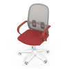 KA-S425 RED - Židle kancelářská, bílý plast, šedý MESH a červená látka, plastový kříž, houpací mechanismus.