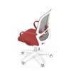 KA-S425 RED - Židle kancelářská, bílý plast, šedý MESH a červená látka, plastový kříž, houpací mechanismus.