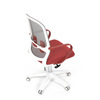 KA-S425 RED - Židle kancelářská, bílý plast, šedý MESH a červená látka, plastový kříž, houpací mechanismus.