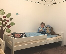 Postel EMINKA dětská 88x185cm, s matrací a s roštem