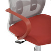 KA-S425 RED - Židle kancelářská, bílý plast, šedý MESH a červená látka, plastový kříž, houpací mechanismus.