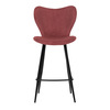 AUB-1068 RED2 - Židle barová, červená látka, černá podnož