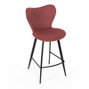 AUB-1068 RED2 - Židle barová, červená látka, černá podnož